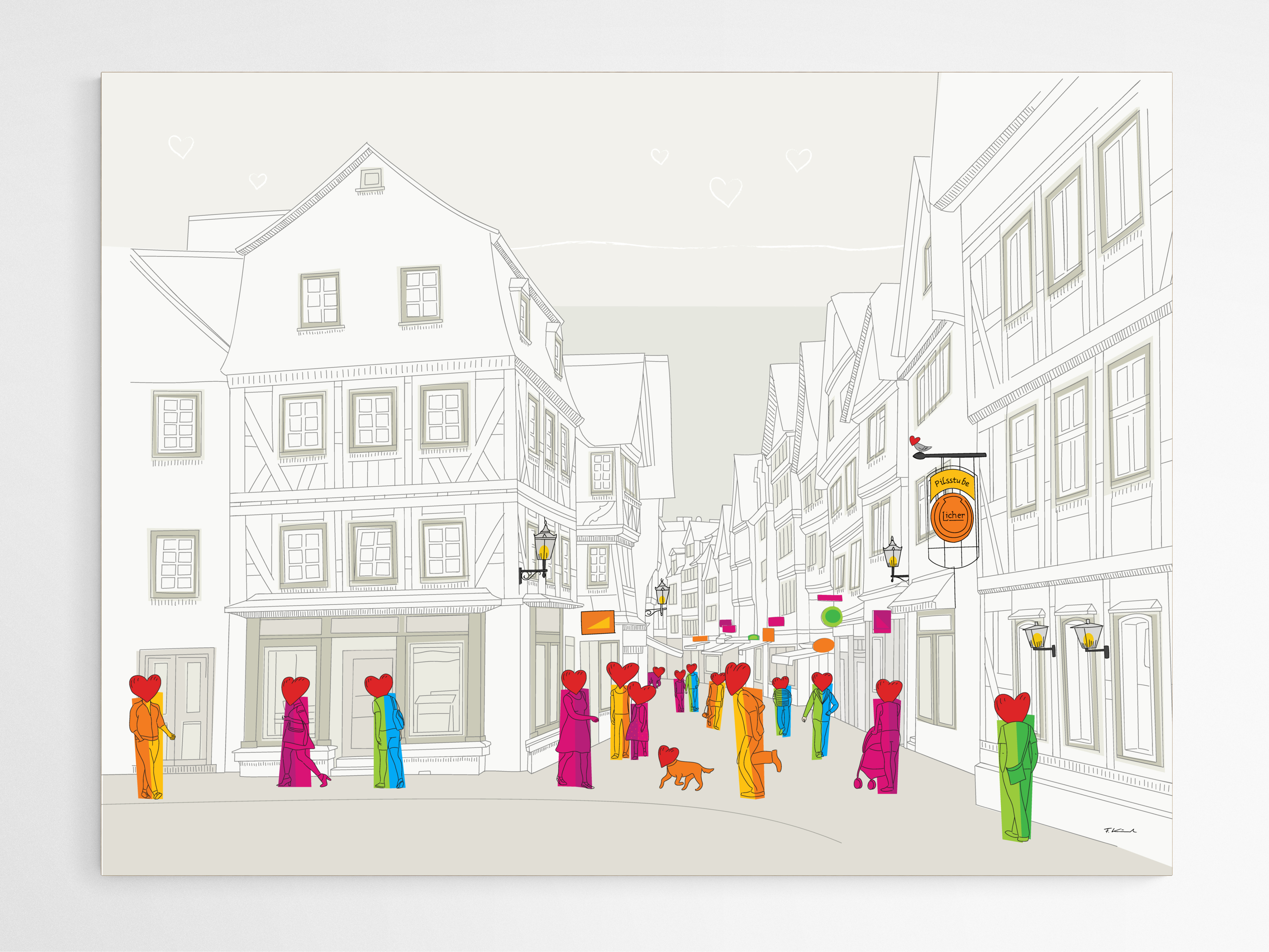 Hauptstrasse Eingang - Leinwand