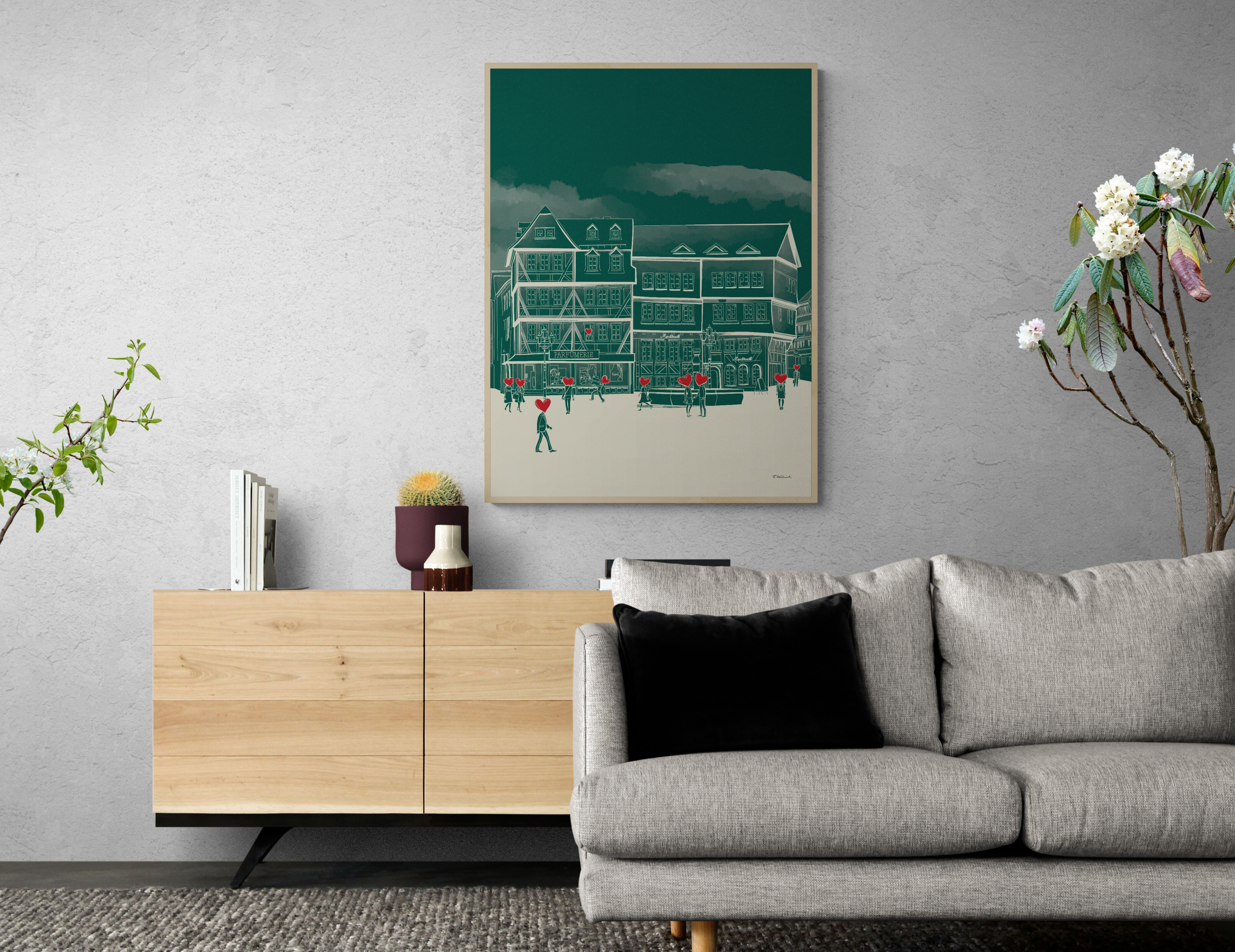 Marktplatz Doppelhaus - Wohnzimmer