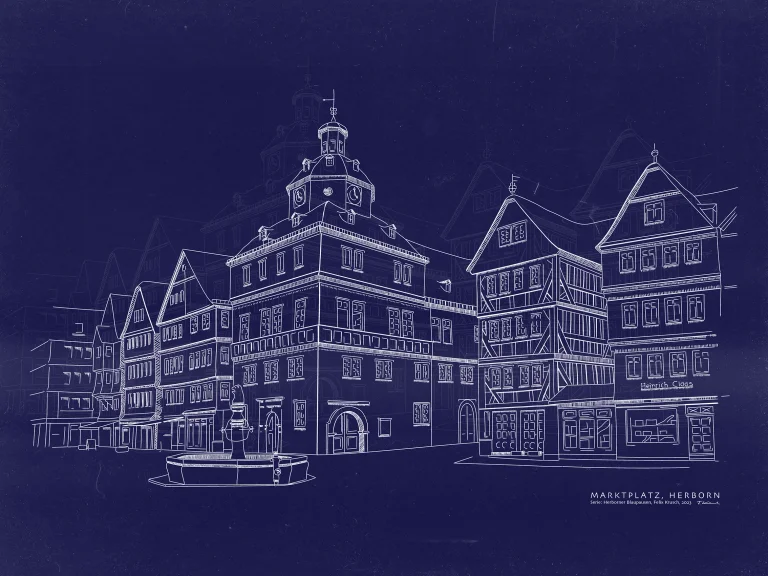 Marktplatz Rathaus - Blaupausen Serie
