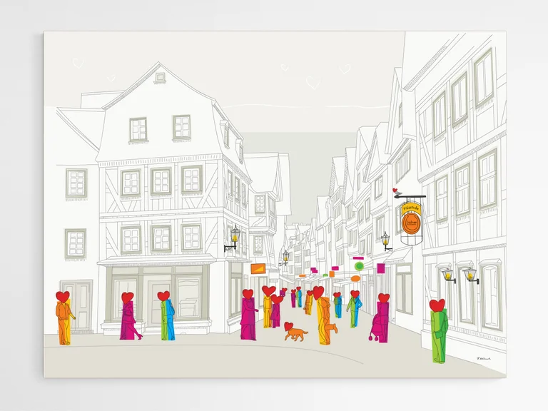 Hauptstrasse Eingang - Leinwand