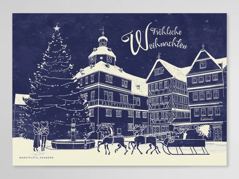 Weihnachtskarte Marktplatz - Felix Krusch