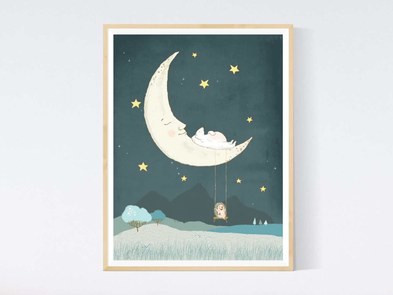 Bear Sleeping on Moon